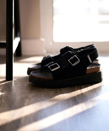 Midland FootWears（ミッドランド フットウエアーズ）の「+5cm ハイソール ダブルベルト ボリューム デザインサンダル   Midland Footwears 000014（サンダル）」