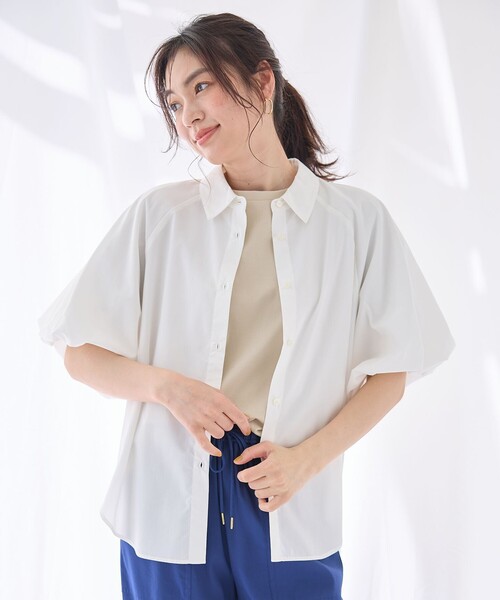 ANY(エニィ)の「エニイファンクション パフスリーブブラウス(シャツ/ブラウス・レディース・ホワイト系/サックスブルー系・4)」の22枚目の写真