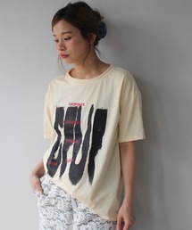 【SANSeLF】グラフィックロゴプリントTシャツ sanw25s053