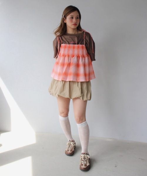 SANSeLF(サンセルフ)の「【SANSeLF】グラフィックロゴプリントTシャツ sanw25s053(Tシャツ/カットソー・レディース・ピンク/ブラウン/ダークグレー/ライトイエロー・FREE)」の12枚目の写真