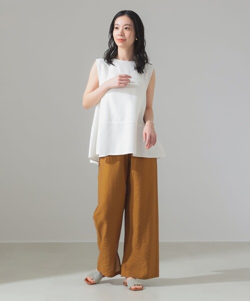 Demi-Luxe BEAMS（デミルクス ビームス）の「ラッセルメッシュ ノースリーブ プルオーバー［手洗い可］（Tシャツ/カットソー・レディース・ブラック/オフホワイト/グリーン・ONE SIZE）」の17枚目の写真