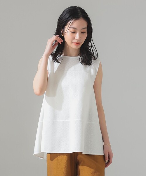 Demi-Luxe BEAMS（デミルクス ビームス）の「ラッセルメッシュ ノースリーブ プルオーバー［手洗い可］（Tシャツ/カットソー・レディース・ブラック/オフホワイト/グリーン・ONE SIZE）」の21枚目の写真