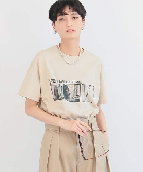 BARNYARDSTORM（バンヤードストーム）の「BARNYARDSTORM / CITY フォトT【吸水速乾】【『ネルソンさん』YouTubeご紹介アイテム】（Tシャツ/カットソー・レディース・ベージュ/ホワイト・FREE）」の13枚目の写真