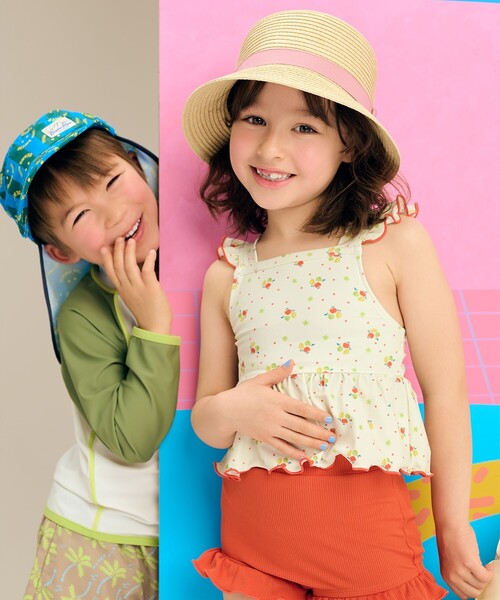 BEAMS mini（ビームスミニ）の「セパレート フリル スイムウェア  2025SS（100～130cm）（水着・キッズ・パープル系その他4/オレンジ・M(110～120)/L(120～130)/S(100～110)）」の3枚目の写真