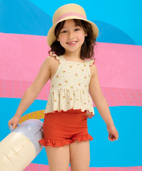 BEAMS mini（ビームスミニ）の「セパレート フリル スイムウェア  2025SS（100～130cm）（水着・キッズ・パープル系その他4/オレンジ・M(110～120)/L(120～130)/S(100～110)）」の4枚目の写真
