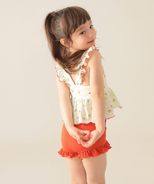 BEAMS mini（ビームスミニ）の「セパレート フリル スイムウェア  2025SS（100～130cm）（水着・キッズ・パープル系その他4/オレンジ・M(110～120)/L(120～130)/S(100～110)）」の7枚目の写真
