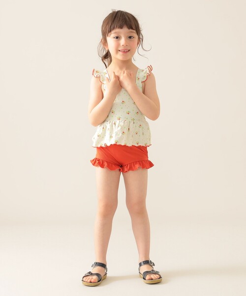 BEAMS mini（ビームスミニ）の「セパレート フリル スイムウェア  2025SS（100～130cm）（水着・キッズ・パープル系その他4/オレンジ・M(110～120)/L(120～130)/S(100～110)）」の9枚目の写真