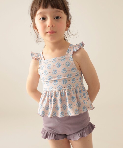 BEAMS mini（ビームスミニ）の「セパレート フリル スイムウェア  2025SS（100～130cm）（水着・キッズ・パープル系その他4/オレンジ・M(110～120)/L(120～130)/S(100～110)）」の12枚目の写真