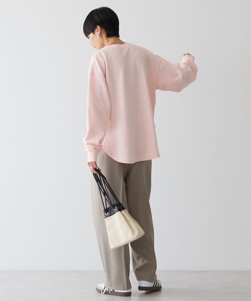 AMERICAN HOLIC（アメリカンホリック）の「ヘンリーネックラウンドミニ裏毛プルオーバー（スウェット・レディース・ホワイト系その他/ライトピンク/ブラック/チャコールグレー・M/L）」の14枚目の写真