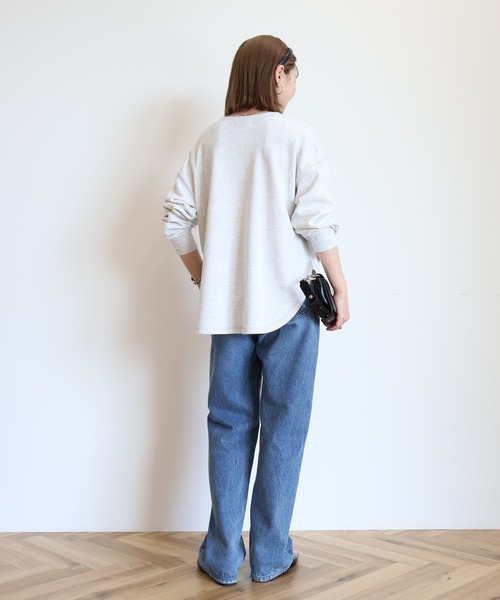 【UpcycleLino】裏毛 ヘンリーネックプルオーバー UpcycleLino】裏毛 ヘンリーネックプルオーバー