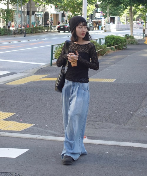 Teen Boop ダブルタックボーイズデニム　S　ネイビー Teen Boop ダブルタックボーイズデニム S ネイビー