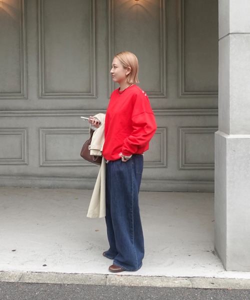 TEEN BOOP（ティーンブープ）の「【大人気デニム!!低身長から高身長まで着こなし抜群!!】ダブルタックボーイズデニム（デニムパンツ・レディース・ブルー/インディゴブルー/ブラック/ダークブルー・SMALL/MEDIUM）」の7枚目の写真