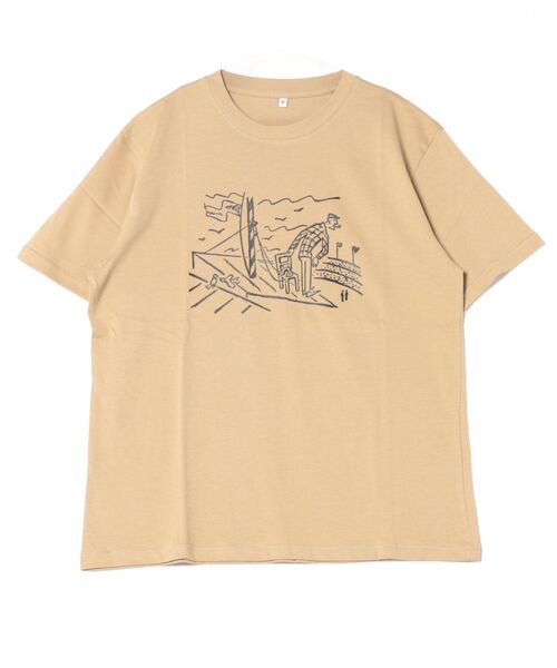 STYLEBLOCK(スタイルブロック)の「天竺プリント半袖Tシャツ(Tシャツ/カットソー・メンズ・ホワイト/ブルー系その他/ベージュ/グレー/ピンク/ホワイト系その他2/ホワイト系その他/ブラック/ネイビー・M/L)」の6枚目の写真