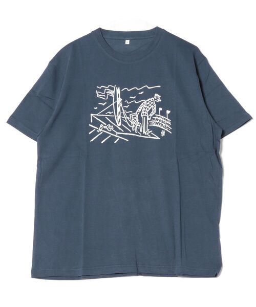 STYLEBLOCK(スタイルブロック)の「天竺プリント半袖Tシャツ(Tシャツ/カットソー・メンズ・ホワイト/ブルー系その他/ベージュ/グレー/ピンク/ホワイト系その他2/ホワイト系その他/ブラック/ネイビー・M/L)」の8枚目の写真