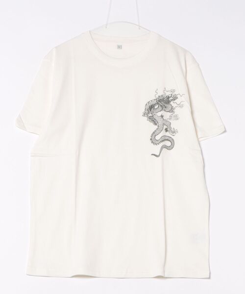 STYLEBLOCK(スタイルブロック)の「天竺プリント半袖Tシャツ(Tシャツ/カットソー・メンズ・ホワイト/ブルー系その他/ベージュ/グレー/ピンク/ホワイト系その他2/ホワイト系その他/ブラック/ネイビー・M/L)」の4枚目の写真