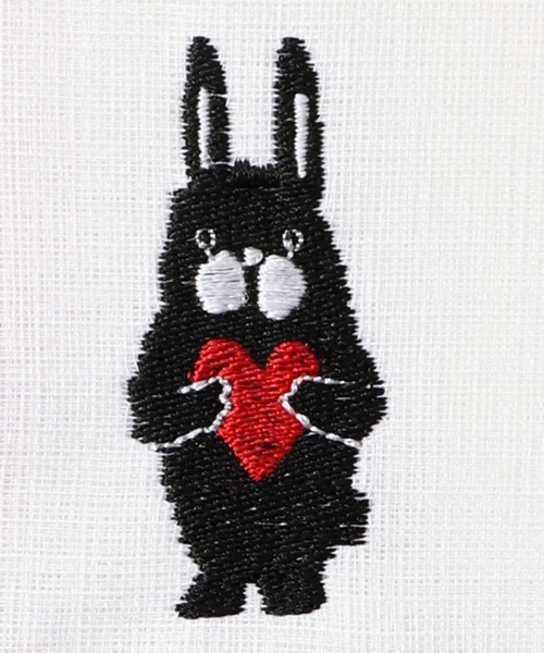 ScoLar(スカラー)の「651730:ScoLar刺繍 白雪はんかちふきん(ハンカチ/ハンドタオル・レディース・オフホワイト/ブルー/イエロー/ピンク・FREE)」の9枚目の写真