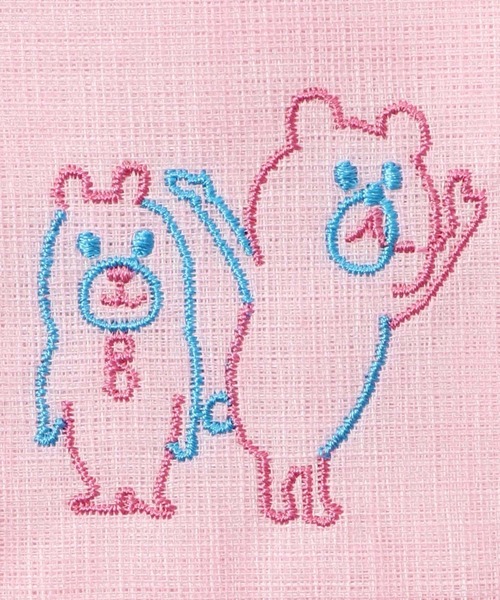 ScoLar(スカラー)の「651730:ScoLar刺繍 白雪はんかちふきん(ハンカチ/ハンドタオル・レディース・オフホワイト/ブルー/イエロー/ピンク・FREE)」の11枚目の写真