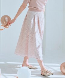 Feroux（フェルゥ）の「フラワー刺繍 フレアスカート（スカート）」