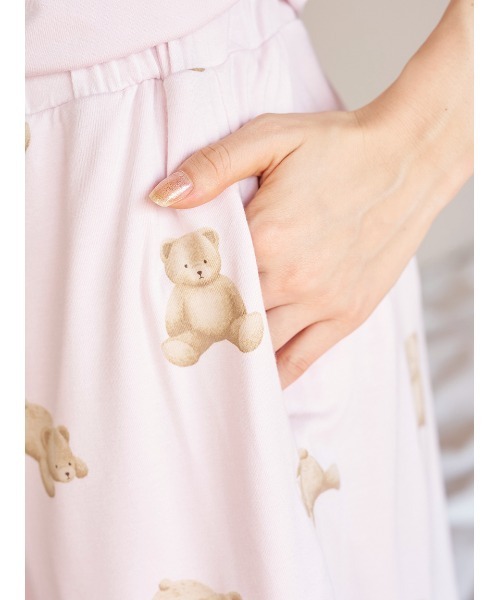 gelato pique(ジェラートピケ)の「【ONLINE限定】【接触冷感】ベアワンポイントTシャツ&ショートパンツセット(ルームウェア/パジャマ・レディース・ネイビー/ピンク・FREE)」の21枚目の写真