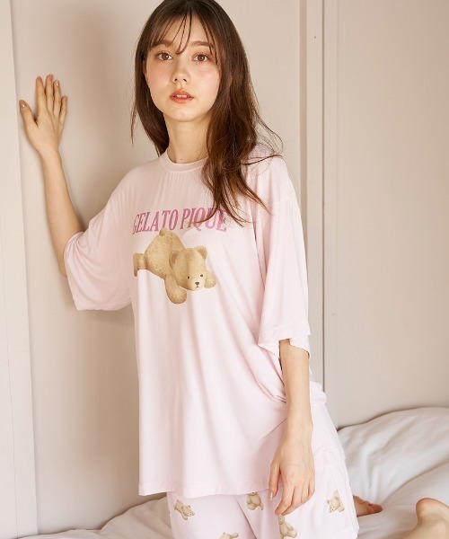 新品 gelato pique バスタイム柄Tシャツ＆ショートパンツ 上下セット ベビー フルーツ アニマル Tシャツ ショートパンツ セット