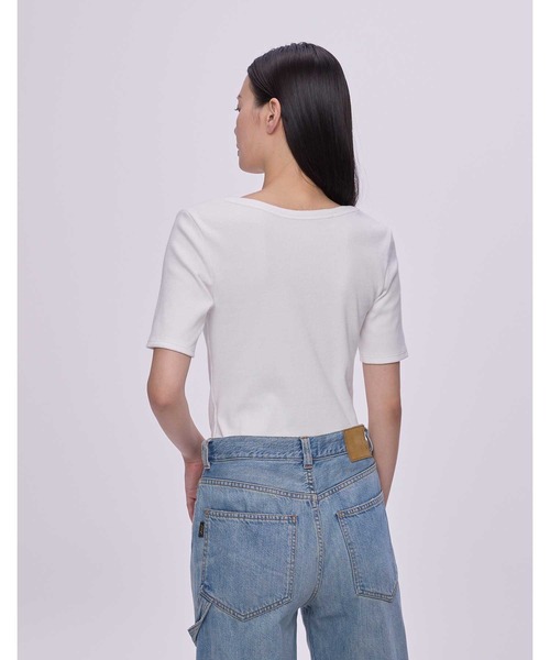 OUR WACOAL(アワワコール)の「カップ付きTシャツ 4分袖(Tシャツ/カットソー・レディース・アイボリー/ブラック/チャコール/イエロー・L/M)」の12枚目の写真