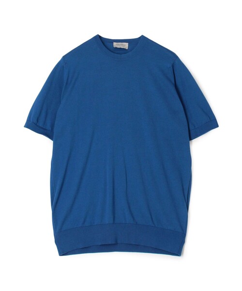 JOHN SMEDLEY(ジョンスメドレー)の「JOHN SMEDLEY KEMPTON コットン クルーネックニット(ニット/セーター・メンズ・レッド系その他/ブルー・M/S)」の2枚目の写真