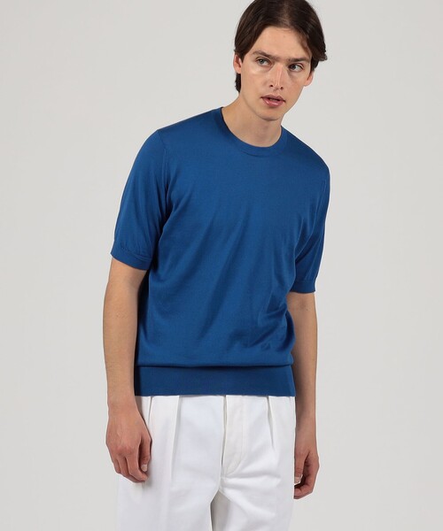 JOHN SMEDLEY(ジョンスメドレー)の「JOHN SMEDLEY KEMPTON コットン クルーネックニット(ニット/セーター・メンズ・レッド系その他/ブルー・M/S)」の3枚目の写真