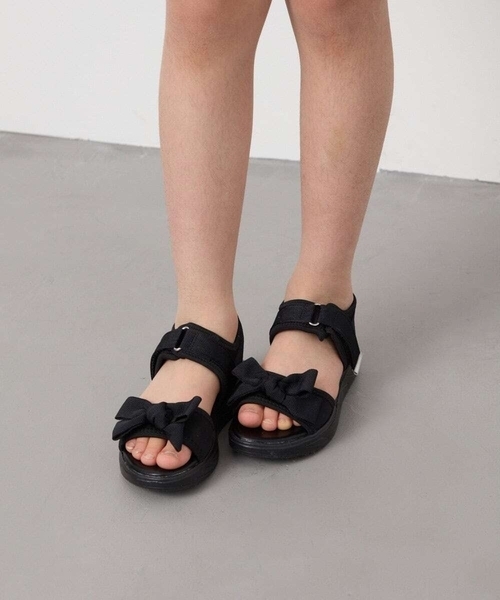 a.v.v（アーヴェヴェ）の「[人気NO.1][18-23cm][軽量][履きやすい][柔らかい肌当たり]リボンスポサン（サンダル・キッズ・ライラック/ダークインディゴブルー/ブラック・23/24/22/20/18/19/21）」の2枚目の写真