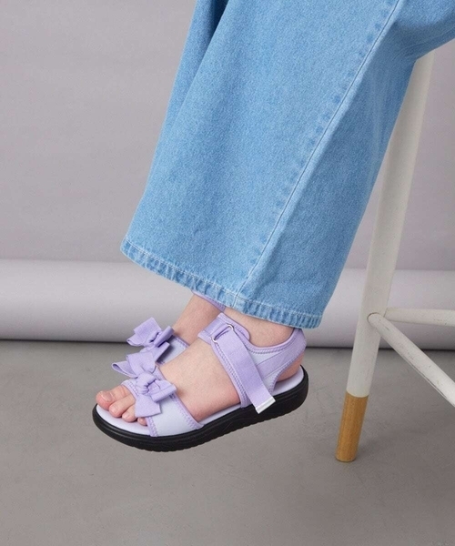 a.v.v（アーヴェヴェ）の「[人気NO.1][18-23cm][軽量][履きやすい][柔らかい肌当たり]リボンスポサン（サンダル・キッズ・ライラック/ダークインディゴブルー/ブラック・23/24/22/20/18/19/21）」の17枚目の写真