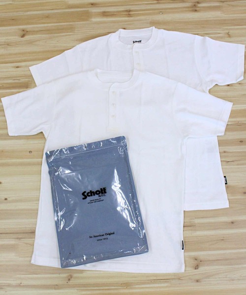 Schott/ショット/2PACK HENLEY NECK T-SHIRT/2パック ヘンリー