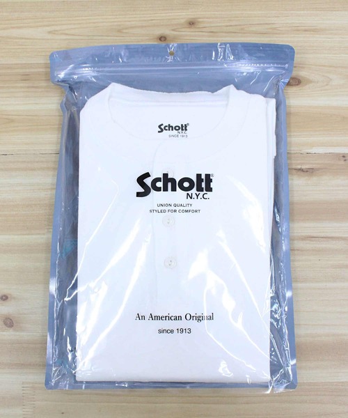 Schott ショット 2パック ヘンリーネック 半袖Tシャツ 2枚セット 2PACK HENLEY NECK T-SHIRT/2パック ヘンリーネック Tシャツ