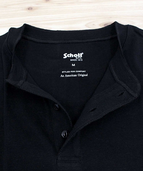 Schott 2packヘンリーネック半袖 2PACK HENLEY NECK T-SHIRT/2パック ヘンリーネック Tシャツ