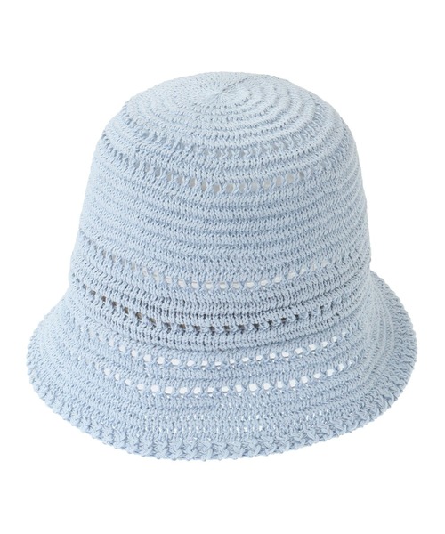 earth music&ecology（アースミュージックアンドエコロジー）の「透かし編みサーモハット（ハット・レディース・ホワイト/ライトブルー/ブラック・FREE）」の5枚目の写真