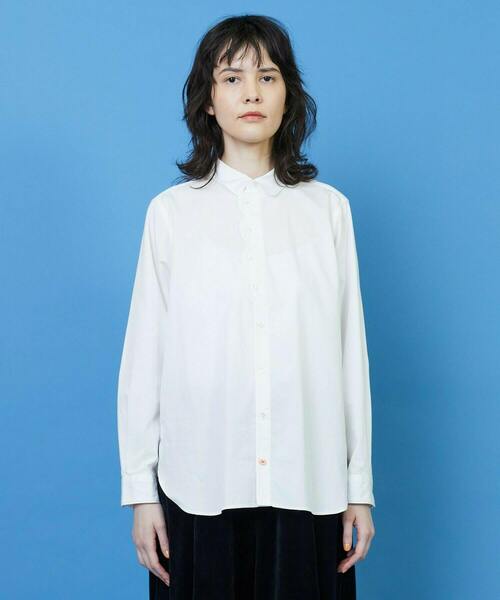 FRAPBOIS（フラボア）の「スカラップシャツ２（シャツ/ブラウス・レディース・ホワイト/グリーン・1/2）」の2枚目の写真