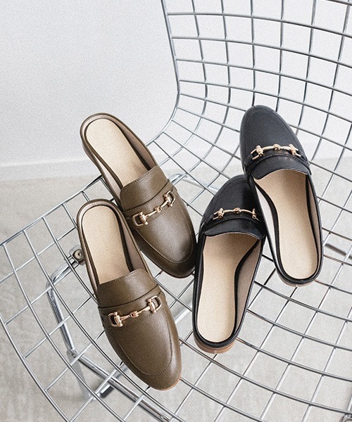 RANDA（ランダ）の「レザービットバックレスローファー（その他シューズ・レディース・カーキ/ブラック・S/M/LL/L）」の5枚目の写真