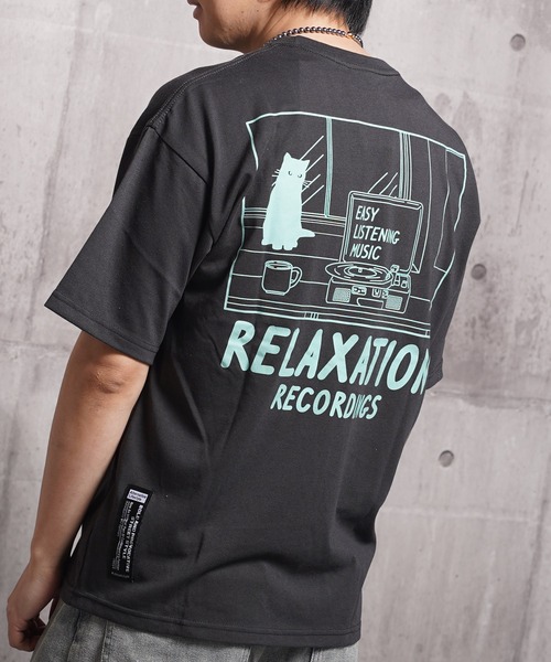 セール】黒猫モチーフ ビッグTシャツ / Black cat motif Big T-shirt