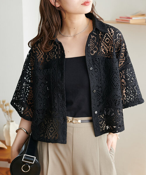 セール】【WEB限定】レースシャツ（シャツ/ブラウス）｜DISCOAT