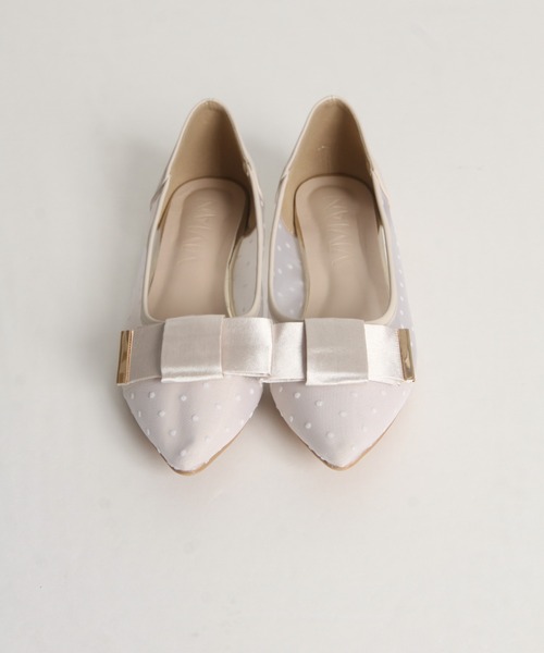 tocco closet(トッコ クローゼット)の「リボン付きシアードットバレエシューズ(バレエシューズ・レディース・シルバー/ブラック/ベージュ・LL/S/M/L)」の20枚目の写真