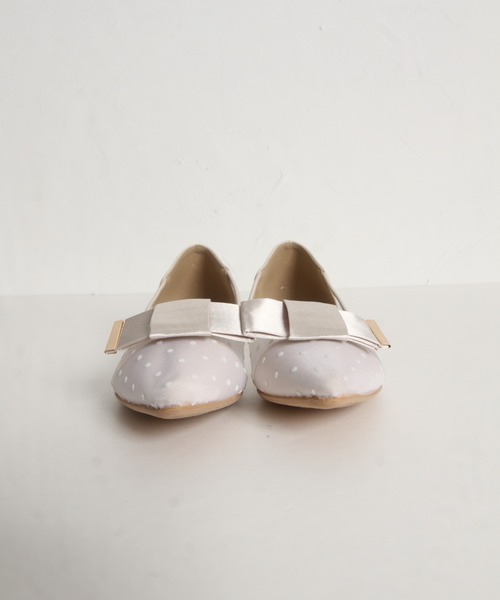 tocco closet(トッコ クローゼット)の「リボン付きシアードットバレエシューズ(バレエシューズ・レディース・シルバー/ブラック/ベージュ・LL/S/M/L)」の21枚目の写真