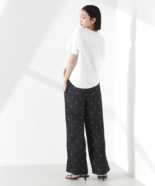NANO universe(ナノユニバース)の「ドットリラクシーワイドパンツ (セットアップ可)(その他パンツ・レディース・ブラック/ホワイト/ベージュ・FREE)」の9枚目の写真