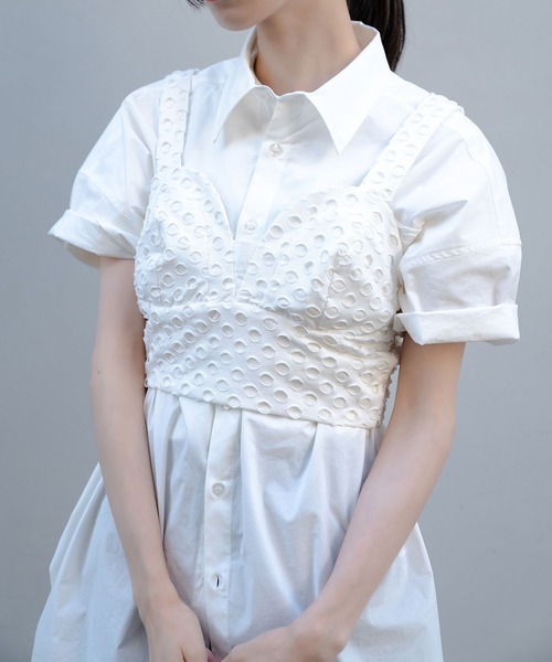 Nora Lily(ノラリリー)の「【Nora Lily】Full of Holes Bustier(その他トップス・レディース・ホワイト/ブラック・FREE)」の1枚目の写真