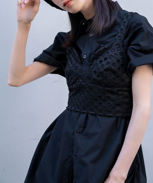 Nora Lily(ノラリリー)の「【Nora Lily】Full of Holes Bustier(その他トップス・レディース・ホワイト/ブラック・FREE)」の2枚目の写真