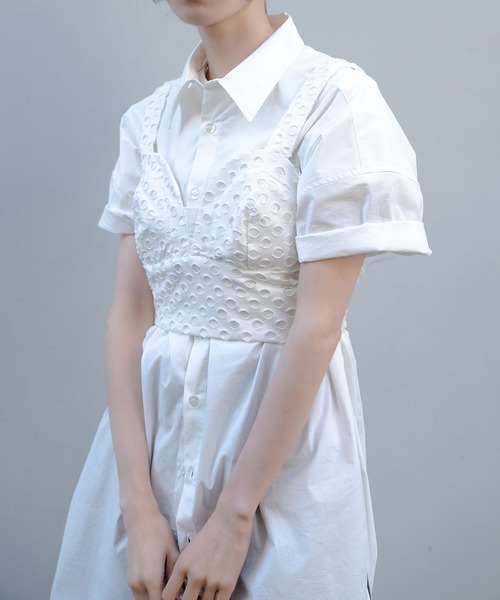 Nora Lily(ノラリリー)の「【Nora Lily】Full of Holes Bustier(その他トップス・レディース・ホワイト/ブラック・FREE)」の3枚目の写真