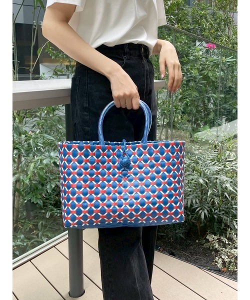 BAYFLOW（ベイフロー）の「[軽くて丈夫な素材!!]パターンパサールバッグ（キッチンツール・レディース・ブラック/ブルー・0）」の19枚目の写真