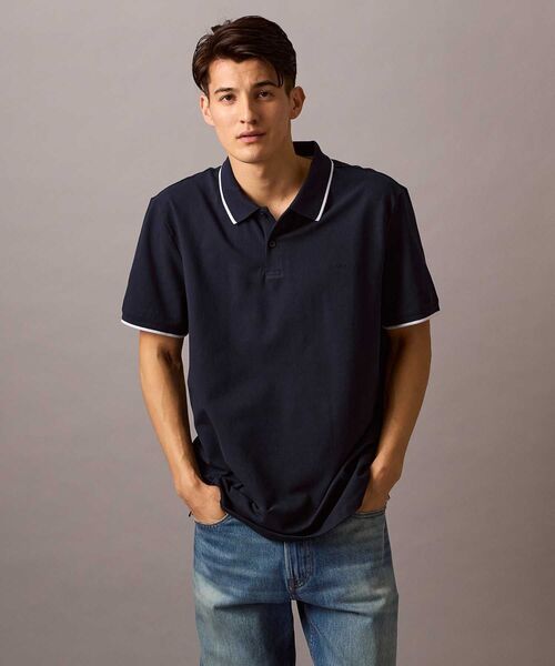 Calvin Klein（カルバン・クライン）の「ショートスリーブストレッチ ピケソリッド ポロシャツ（ポロシャツ・メンズ・ブラック/ホワイト/ネイビー・XL/L/M/S）」の3枚目の写真