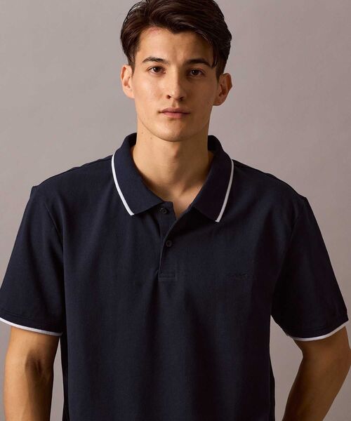 Calvin Klein（カルバン・クライン）の「ショートスリーブストレッチ ピケソリッド ポロシャツ（ポロシャツ・メンズ・ブラック/ホワイト/ネイビー・XL/L/M/S）」の5枚目の写真