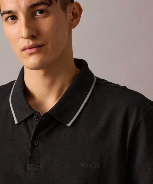 Calvin Klein（カルバン・クライン）の「ショートスリーブストレッチ ピケソリッド ポロシャツ（ポロシャツ・メンズ・ブラック/ホワイト/ネイビー・XL/L/M/S）」の7枚目の写真