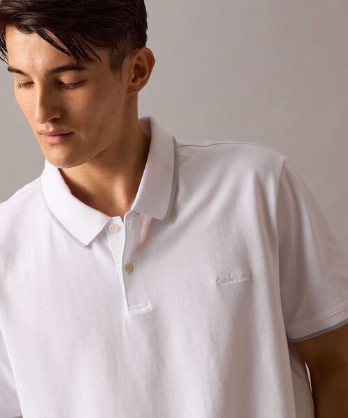 Calvin Klein（カルバン・クライン）の「ショートスリーブストレッチ ピケソリッド ポロシャツ（ポロシャツ・メンズ・ブラック/ホワイト/ネイビー・XL/L/M/S）」の11枚目の写真