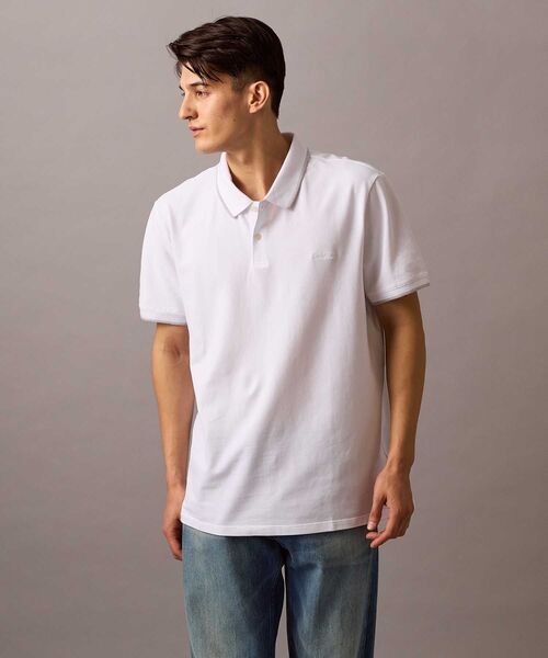 Calvin Klein（カルバン・クライン）の「ショートスリーブストレッチ ピケソリッド ポロシャツ（ポロシャツ・メンズ・ブラック/ホワイト/ネイビー・XL/L/M/S）」の2枚目の写真