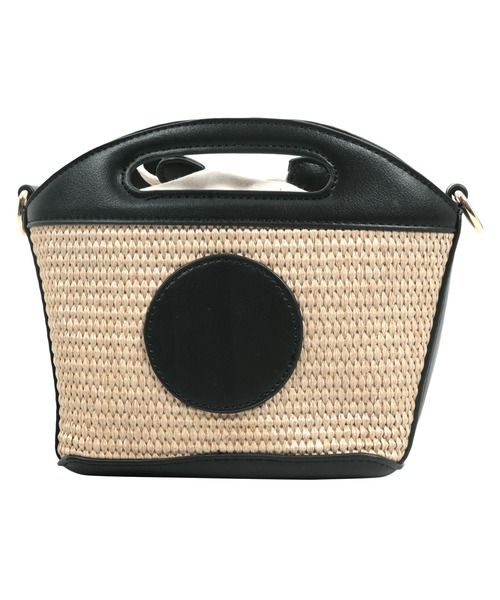 KOBE LETTUCE（コウベレタス）の「巾着ミニかごバッグ（かごバッグ・レディース・ブラック/イエロー/ブラウン・F）」の8枚目の写真